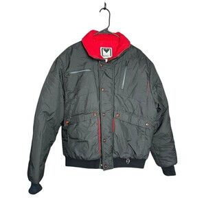 Obermeyer Ski Coat‎ Mens Vtg 60s 70s Down Fill Red/Black Apres Snow Jacket M